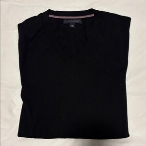 Banana Republic Black Merino Wool V-Neck Sweater